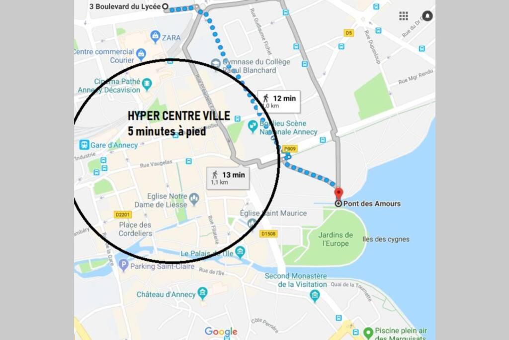 La Forclaz - Centre Ville & Lac, Balcon, Parking Annecy Dış mekan fotoğraf
